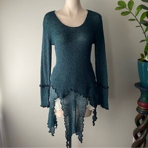 Vintage Teal Scoop Neck Sweater